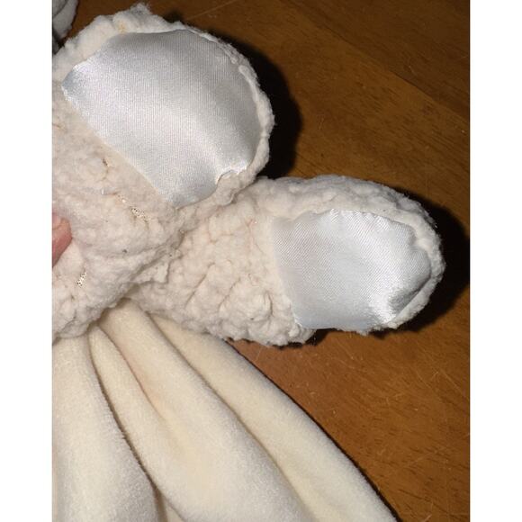Bearington Baby Lamb Lovey Satin Sherpa Security Blanket Plush Sewn Eyes - Picture 10 of 14